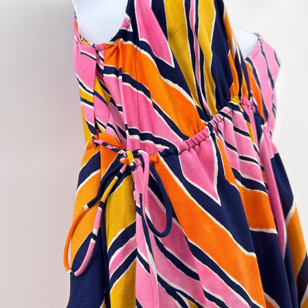 Maeve Anthropologie Pink Orange Swirl Graphic Print Wide Leg Jumpsuit 0 Oversize - Picture 6 of 13